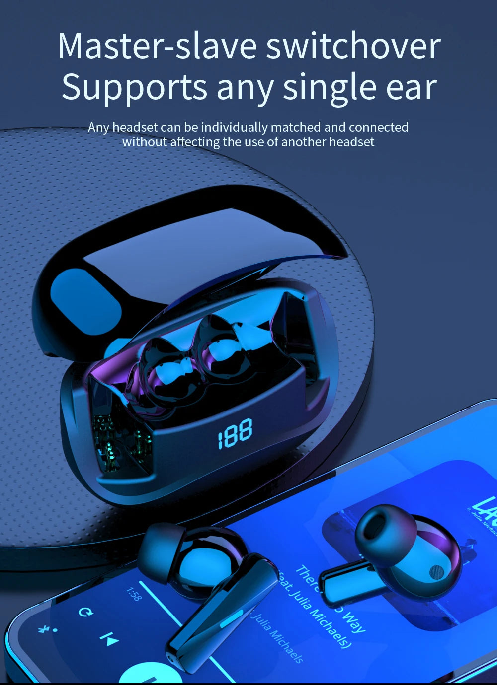 Auriculares Bluetooth inalámbricos verdaderos de alta calidad TWS Mate60, tiempo de reproducción de 12 horas, sonido nítido con pantalla LED de batería