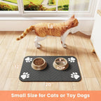 Estera de alimentación para mascotas, mantel absorbente para mascotas, respaldo de goma, estera de agua de secado rápido para perros y gatos, cuenco de comida y agua con impermeable