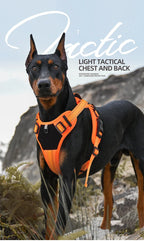 Arnés para Mascotas Multifuncional de Nailon Reflectante, Arnés Ajustable para Perros, Arnés de Pecho para Perros con Control Cómodo y Sin Tirones, Suministros para Mascotas