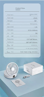 Ventilador portátil con Control remoto para colgar en la pared, ventilador plegable eléctrico recargable por Usb, luz nocturna, Enfriador de aire para el hogar, nuevo, 2023