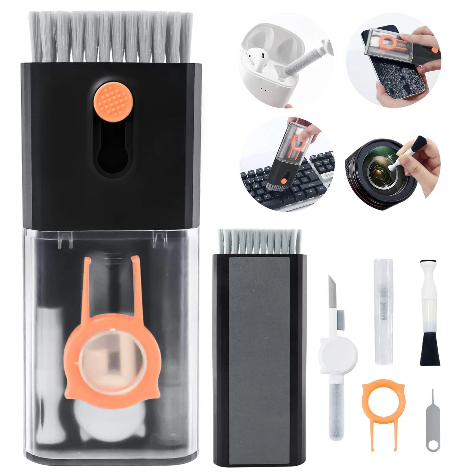 Kit de cepillo de limpieza de teclado 5 en 1, extractor de teclas, limpiador de auriculares para Airpods Pro 1 2 3, caja de auriculares Bluetooth, herramientas de limpieza