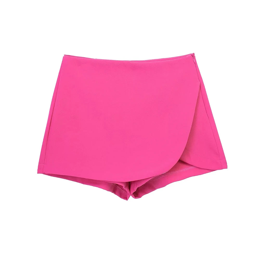 Falda corta estilo pareo a la moda para Mujer, faldas Vintage de cintura alta con cremallera lateral, falda para Mujer
