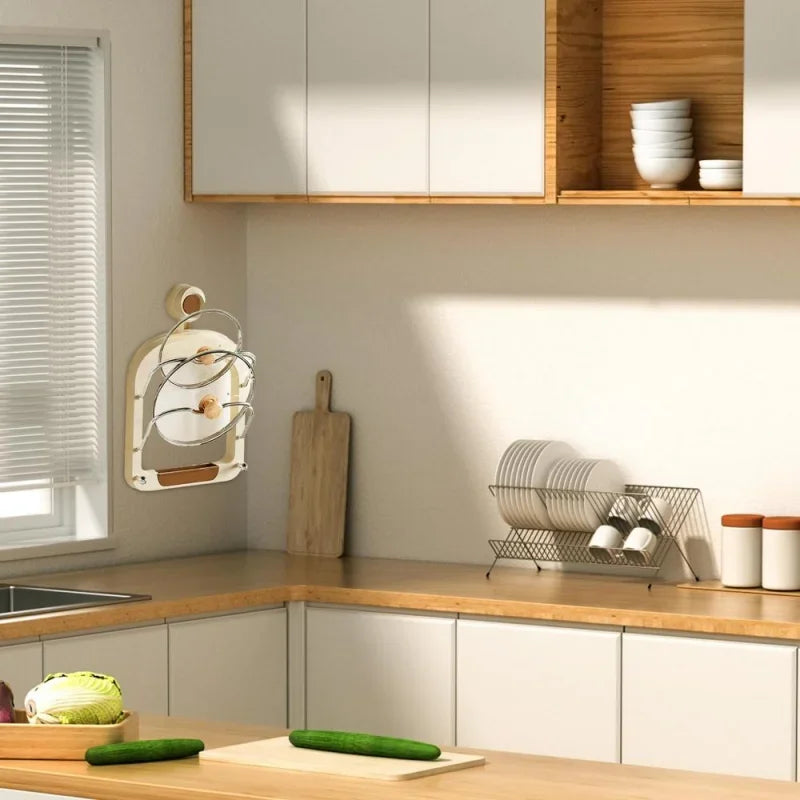 Estante organizador de cocina para colgar en la pared, estante para cubrir ollas, tapa de olla multicapa, estante multifuncional de Metal, estante de almacenamiento para tapas de ollas