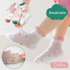 5 pares de calcetines para niños de 1 a 12 años 2025 primavera/verano niños niñas malla calcetines finos transpirables calcetines suaves y cómodos calcetines para niños