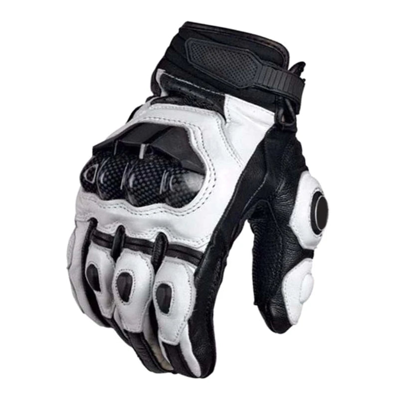 Guantes de moto de cuero PU para hombre, protectores de dedos completos a prueba de viento e impermeables, para montar en moto