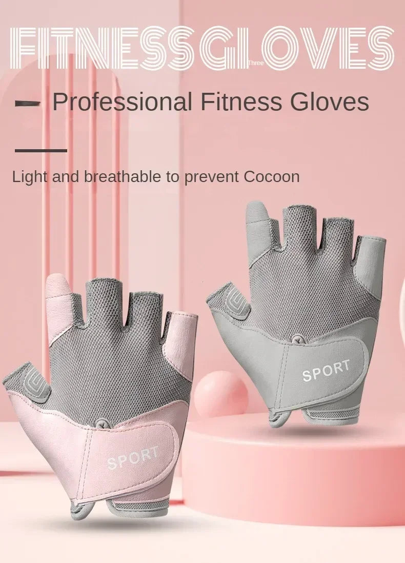 Guantes antideslizantes de medio dedo para entrenamiento de peso pesado para gimnasio, guantes de culturismo para hombres y mujeres, soporte para muñeca, deportes de levantamiento de pesas