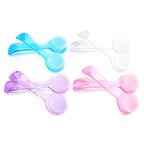 Nuevo cepillo de plástico para uñas, suave, elimina el polvo, maquillaje, cepillos de lavado, polvo de cabeza redonda, limpieza con tapa, pedicura