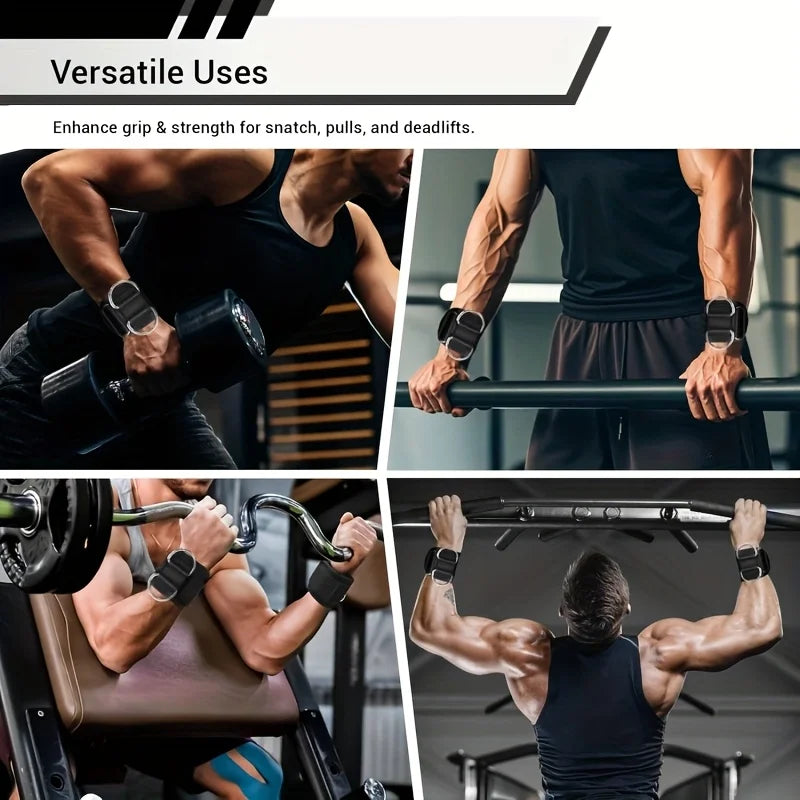 Correas de muñeca 2 en 1 para levantamiento de pesas, correas de levantamiento de pesas con anillo en D, correas de peso muerto para máquina de cables, correas de gimnasio para entrenamiento