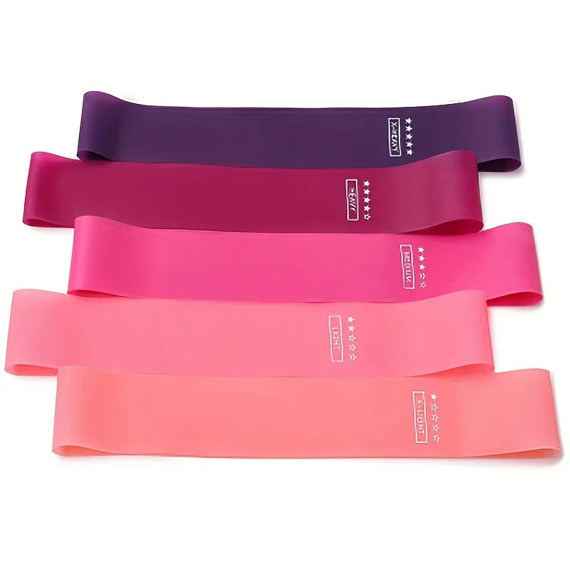 Banda de resistencia para glúteos, sentadillas de Yoga azul degradado, banda fina para tirar de piernas y brazos, entrenamiento de rehabilitación de fuerza, Circl de glúteos, 5 uds.