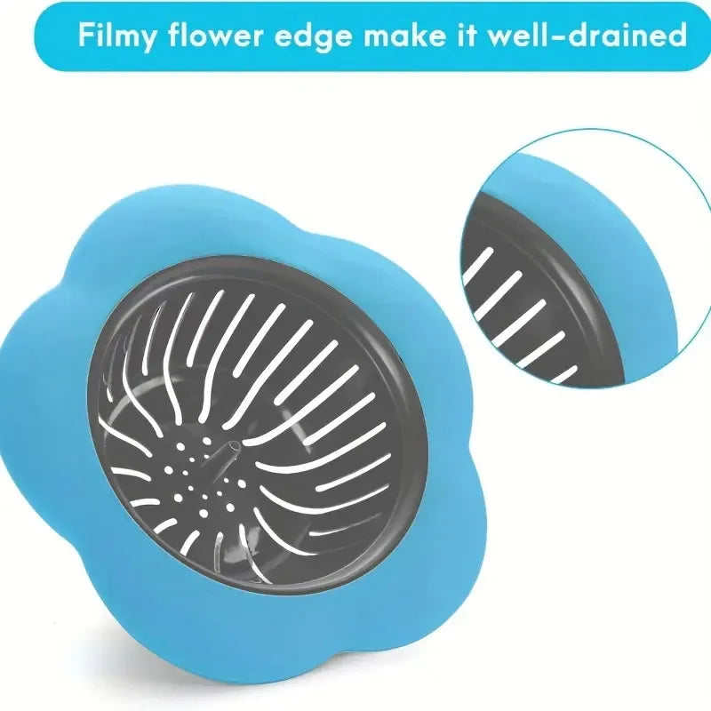 Colador de fregadero de cocina de silicona, tapón de red de filtro de drenaje antiobstrucción para desagües de 4,5 pulgadas de diámetro, evita zuecos y bloques, 2 uds.