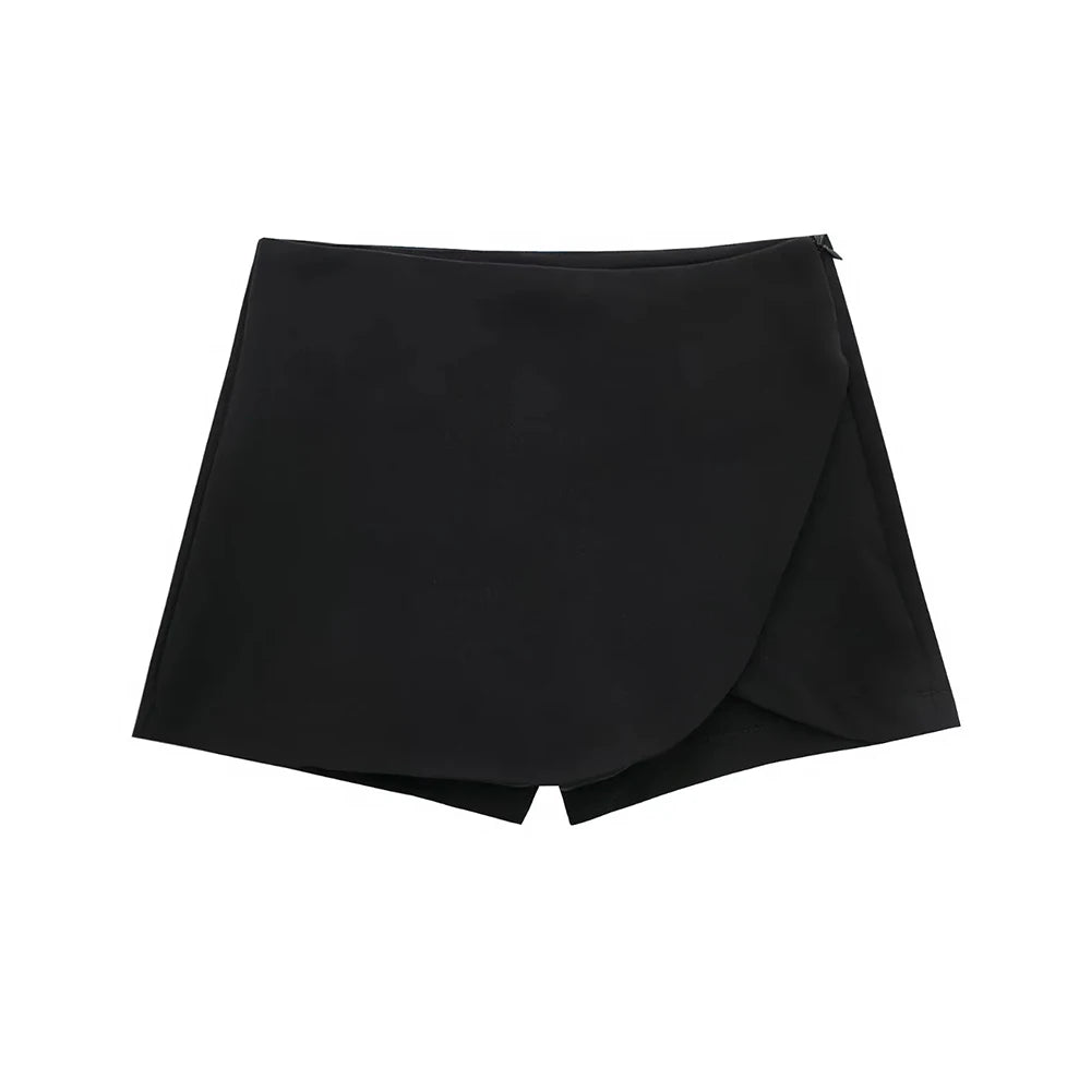 Falda corta estilo pareo a la moda para Mujer, faldas Vintage de cintura alta con cremallera lateral, falda para Mujer