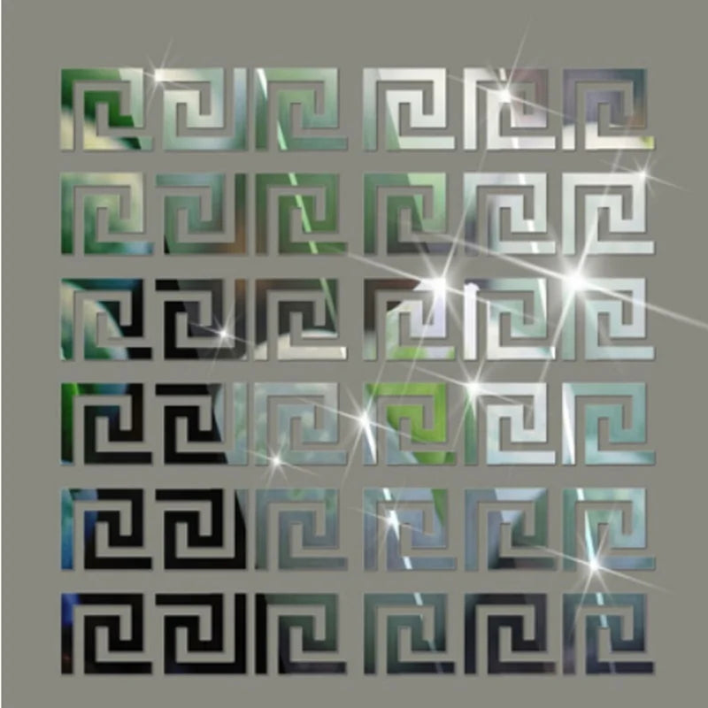 Nuevo 10 Uds. Adhesivo de espejo acrílico con borde de edificio, arte de pared, decoración DIY para el hogar, pegatinas de pared de espejo, decoración para el hogar y la Oficina, 100x100mm
