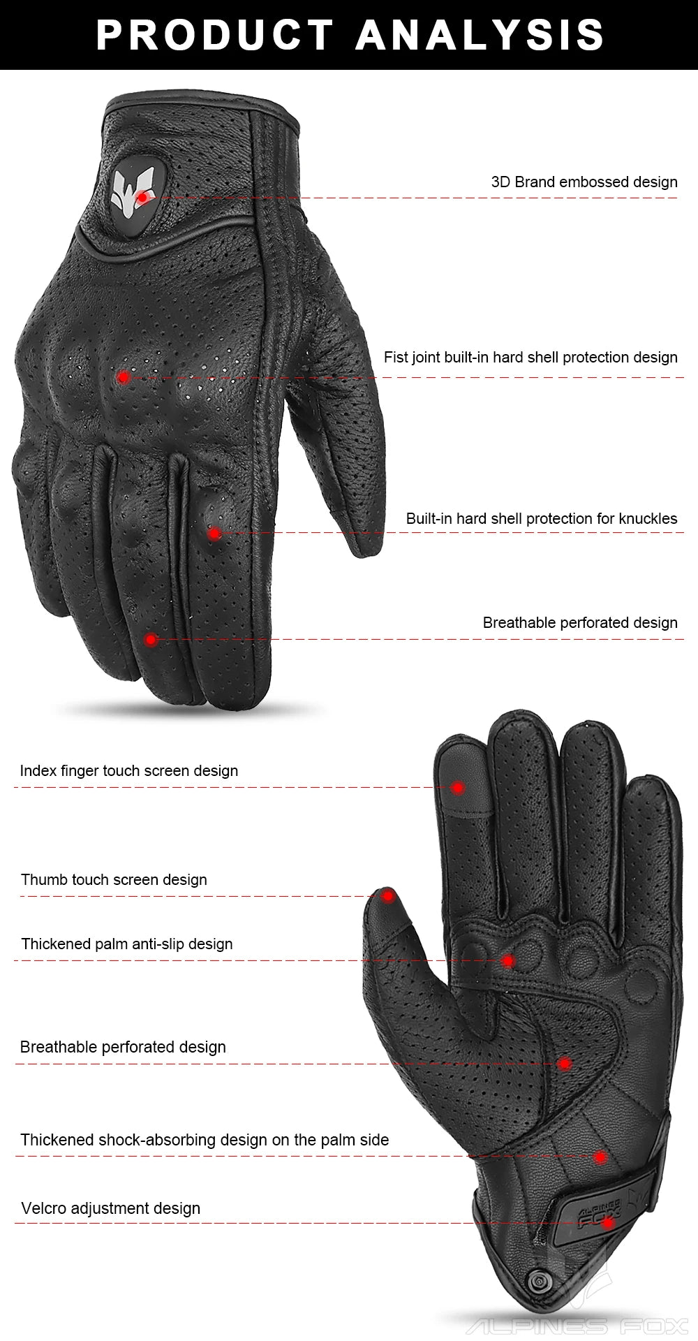 Guantes de cuero Vintage para motocicleta para hombre, Guantes negros resistentes al desgaste con pantalla táctil, antideslizantes, Retro, novedad de verano 2023
