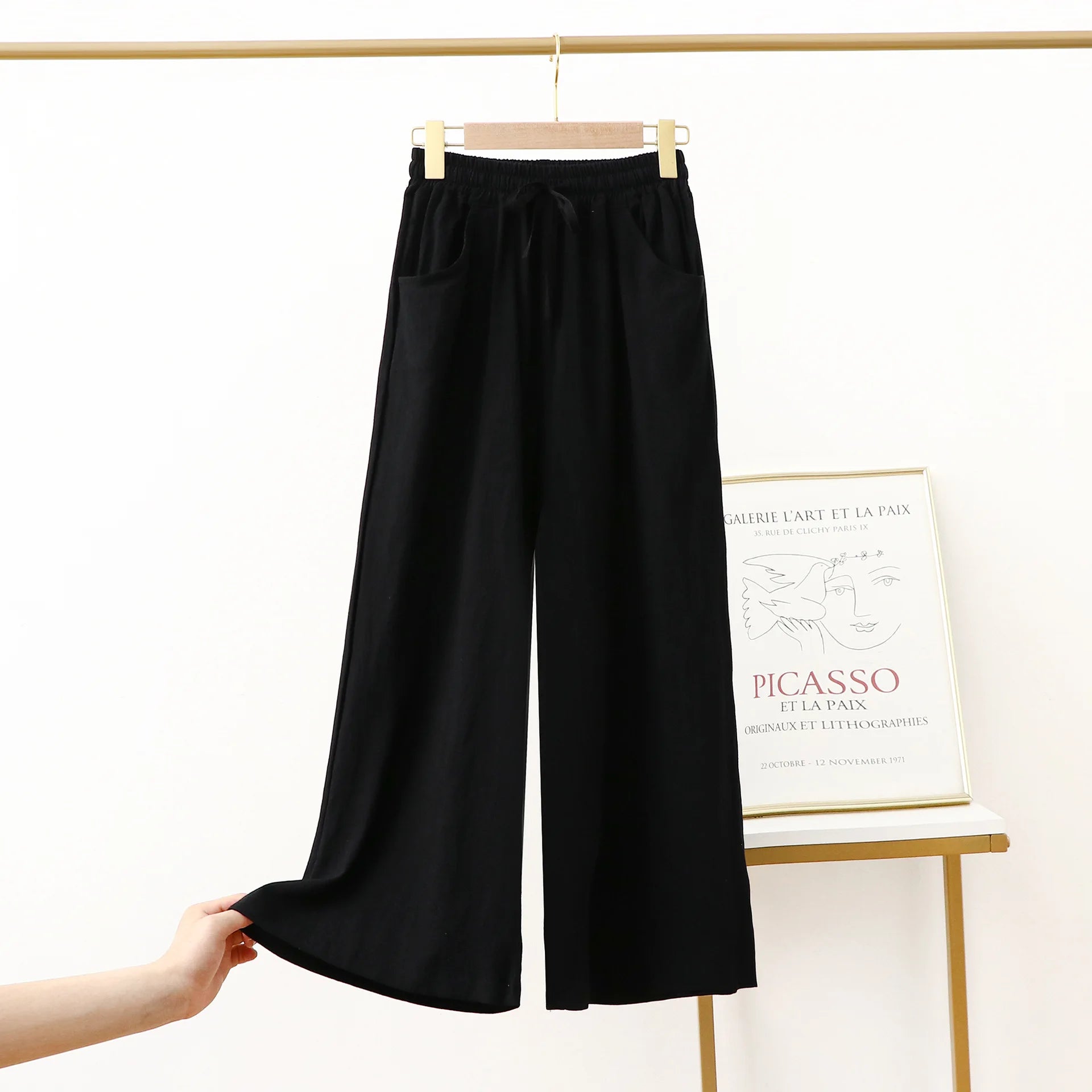 Pantalones De Mujer, nuevos Pantalones De pijama De lino y algodón para Mujer, Pantalones De pierna ancha, ropa De dormir femenina, pantalón para casa para primavera, verano y otoño