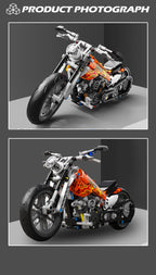 Bloques de construcción modulares para niños, juego de ladrillos de motocicleta técnica, modelo de plástico, regalo