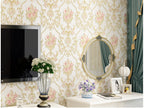 Papel tapiz europeo autoadhesivo flor pastoral pegatinas de pared de lujo autoadhesivo dormitorio sala de estar pared de fondo del hogar wal