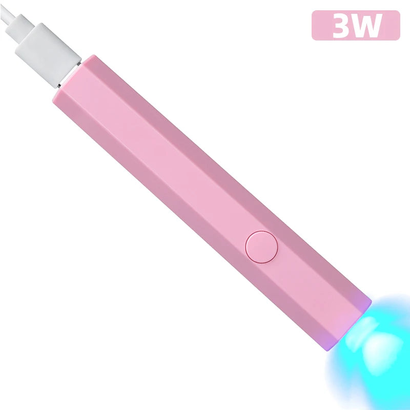 Mini lámpara de uñas portátil de mano para todos los esmaltes de Gel, máquina secadora de uñas USB de secado rápido, lámpara de uñas LED UV, Mini linterna con bolígrafo