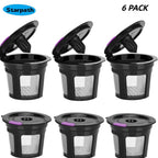 Filtros Reutilizables Ecológicos para Cápsulas K-Cup, Paquete de 6 - Malla de Acero Inoxidable de Grado Alimenticio, Compatibles con Cafeteras Keurig 1.0 y 2.0