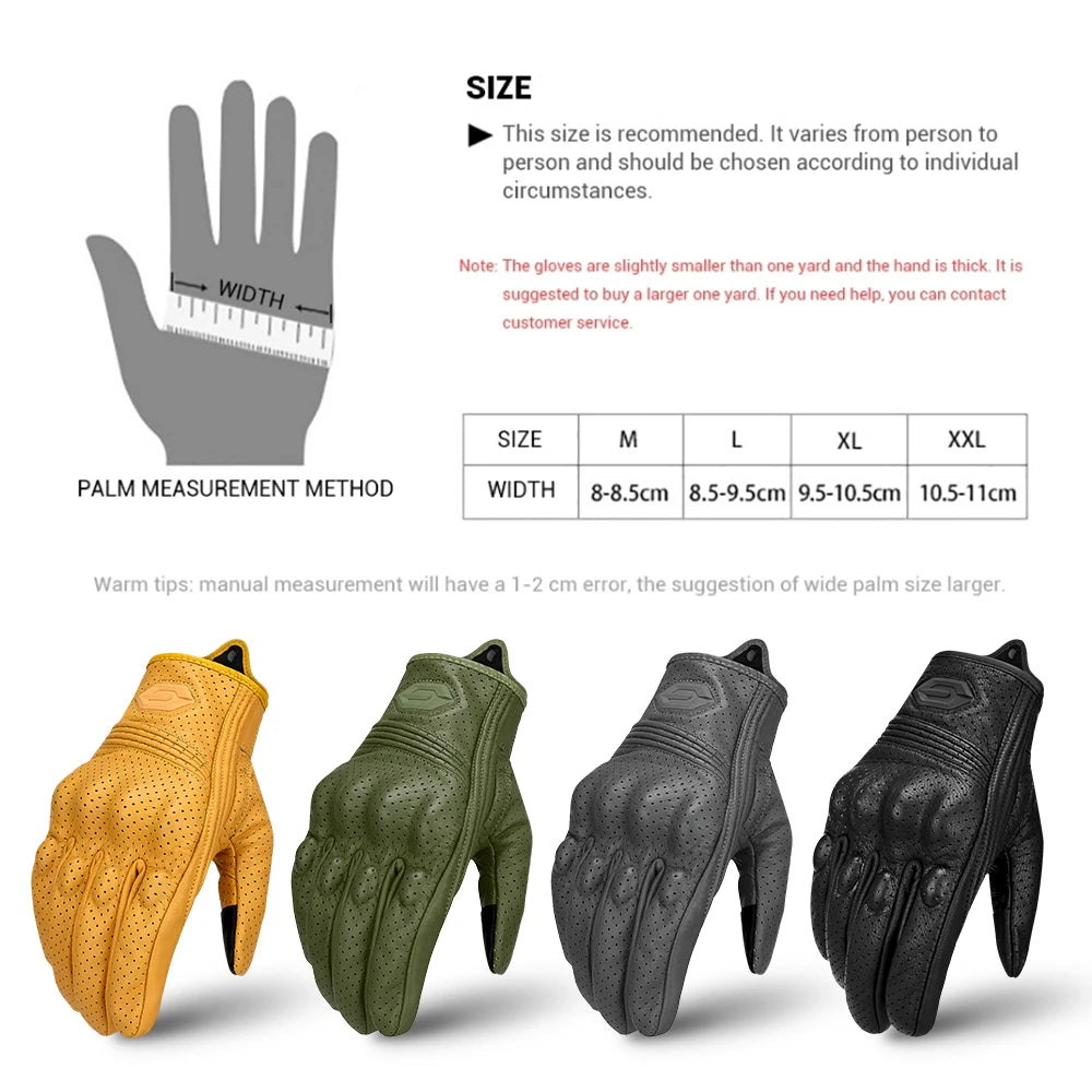 Guantes de Moto transpirables para motocicleta, Guantes de cuero para Motocross, Guantes de ciclismo para motorista, Guantes para montar en Moto con pantalla táctil