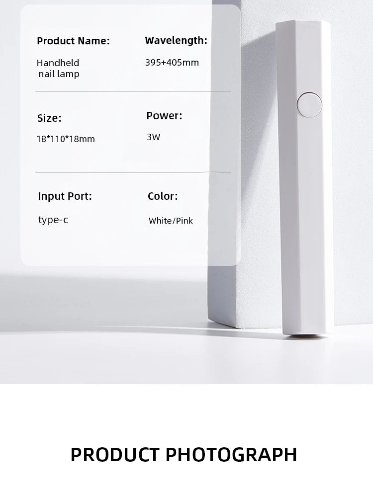 Mini lámpara de uñas portátil de mano para todos los esmaltes de Gel, máquina secadora de uñas USB de secado rápido, lámpara de uñas LED UV, Mini linterna con bolígrafo