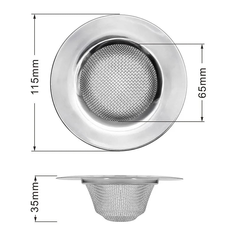 Colador de drenaje de agua para fregadero de cocina, cubierta de drenaje de piso de baño de acero inoxidable, filtro de colector de pelo de ducha, accesorios de fregadero de cocina
