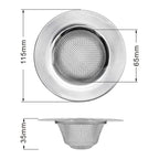 Colador de drenaje de agua para fregadero de cocina, cubierta de drenaje de piso de baño de acero inoxidable, filtro de colector de pelo de ducha, accesorios de fregadero de cocina