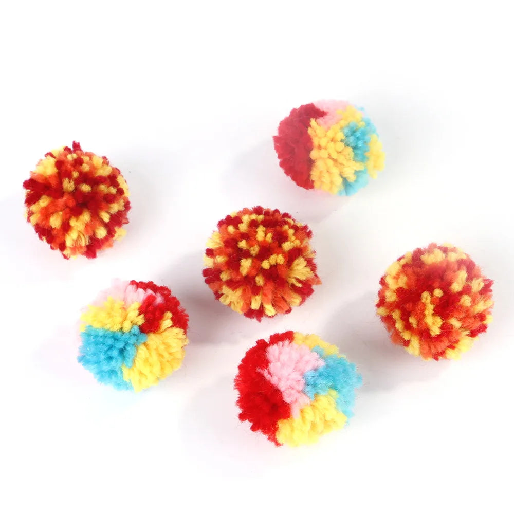 Divertidos juguetes para gatos, Bola de lana colorida, interactivo, alivio del aburrimiento, juguete para gatitos, persecución en interiores, pelotas de peluche, suministros para mascotas