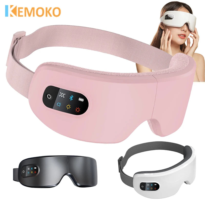 Masajeador de ojos 4D, Airbag inteligente, vibración, instrumento para el cuidado de los ojos, compresa caliente, Bluetooth, gafas de masaje para ojos, fatiga, cuidado antiarrugas