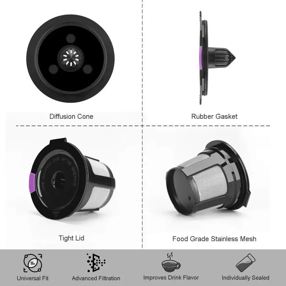 Filtros Reutilizables Ecológicos para Cápsulas K-Cup, Paquete de 6 - Malla de Acero Inoxidable de Grado Alimenticio, Compatibles con Cafeteras Keurig 1.0 y 2.0