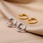 Pendientes redondos elegantes para mujeres y niñas, aretes de aro de acero inoxidable de lujo, joyería estética de compromiso de boda Vintage