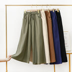 Pantalones De Mujer, nuevos Pantalones De pijama De lino y algodón para Mujer, Pantalones De pierna ancha, ropa De dormir femenina, pantalón para casa para primavera, verano y otoño