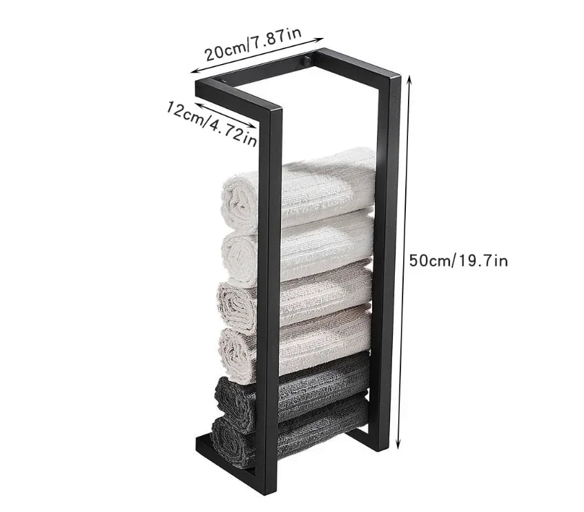 Toallero de baño, estante de almacenamiento de toallas de baño, rollo de toalla de baño de Hotel, estante de papel, colgante de pared negro de acero inoxidable de doble uso