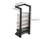 Toallero de baño, estante de almacenamiento de toallas de baño, rollo de toalla de baño de Hotel, estante de papel, colgante de pared negro de acero inoxidable de doble uso
