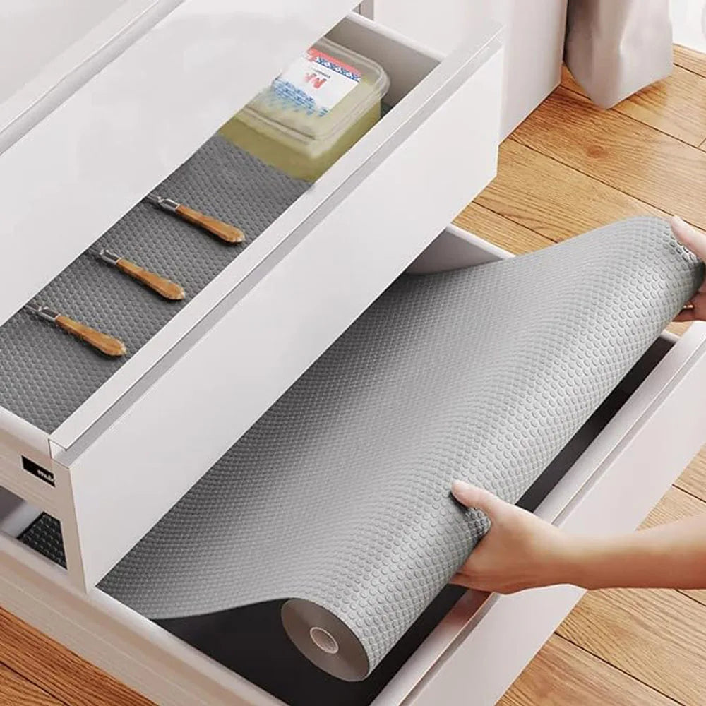 1 rollo de alfombrilla para cajón de armario de cocina, armario de papel, zapatero, alfombrilla a prueba de humedad, impermeable y a prueba de moho, alfombrilla para refrigerador