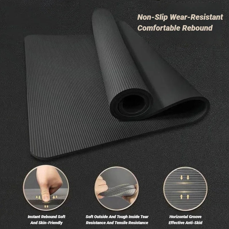 Juego de Dos Tapetes de Yoga Antideslizantes de NBR Extra Gruesos de Alta Calidad para Fitness, Pilates, Gimnasio, Hogar, Sin Olor, Deportivos, Universales para Hombre