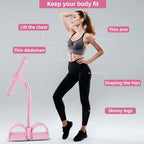 Tensor de banda de resistencia de 4 niveles con asas antideslizantes - Equipo de fitness en casa para entrenamiento muscular abdominal Yoga abdominal