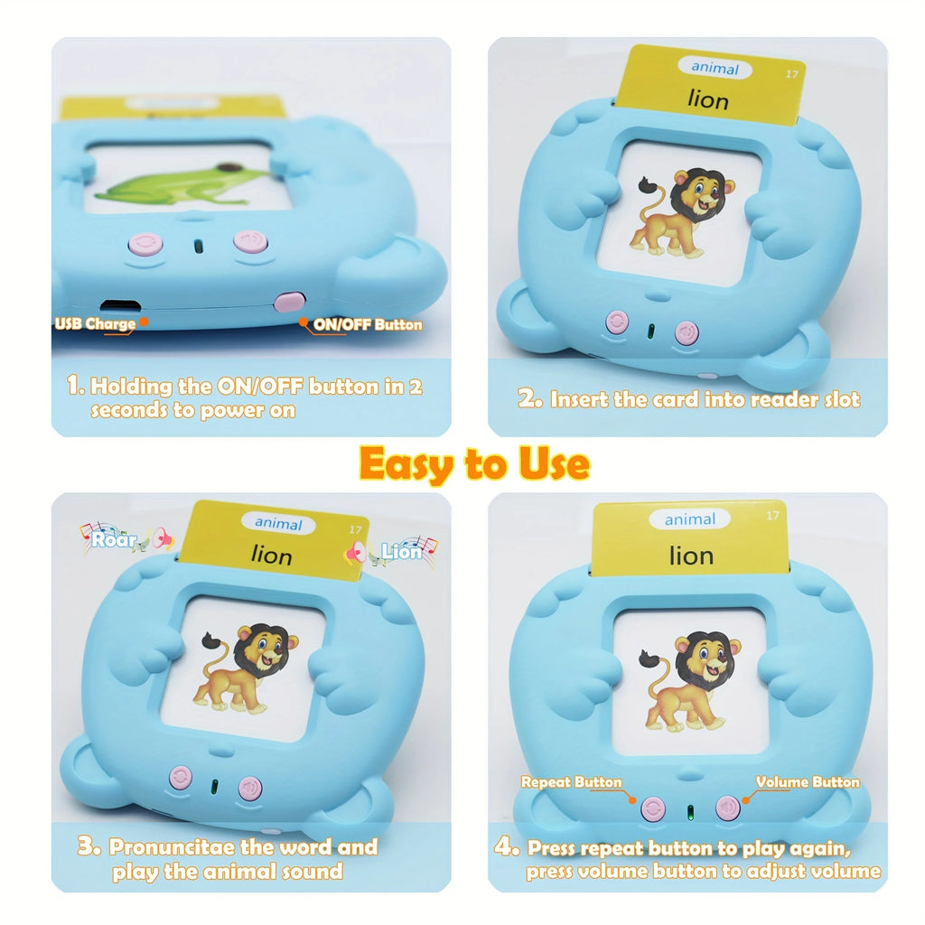 Tarjetas Flash parlantes del alfabeto de 510 palabras, regalos educativos de cumpleaños para niños y niñas, juguetes de voz Montessori preescolares