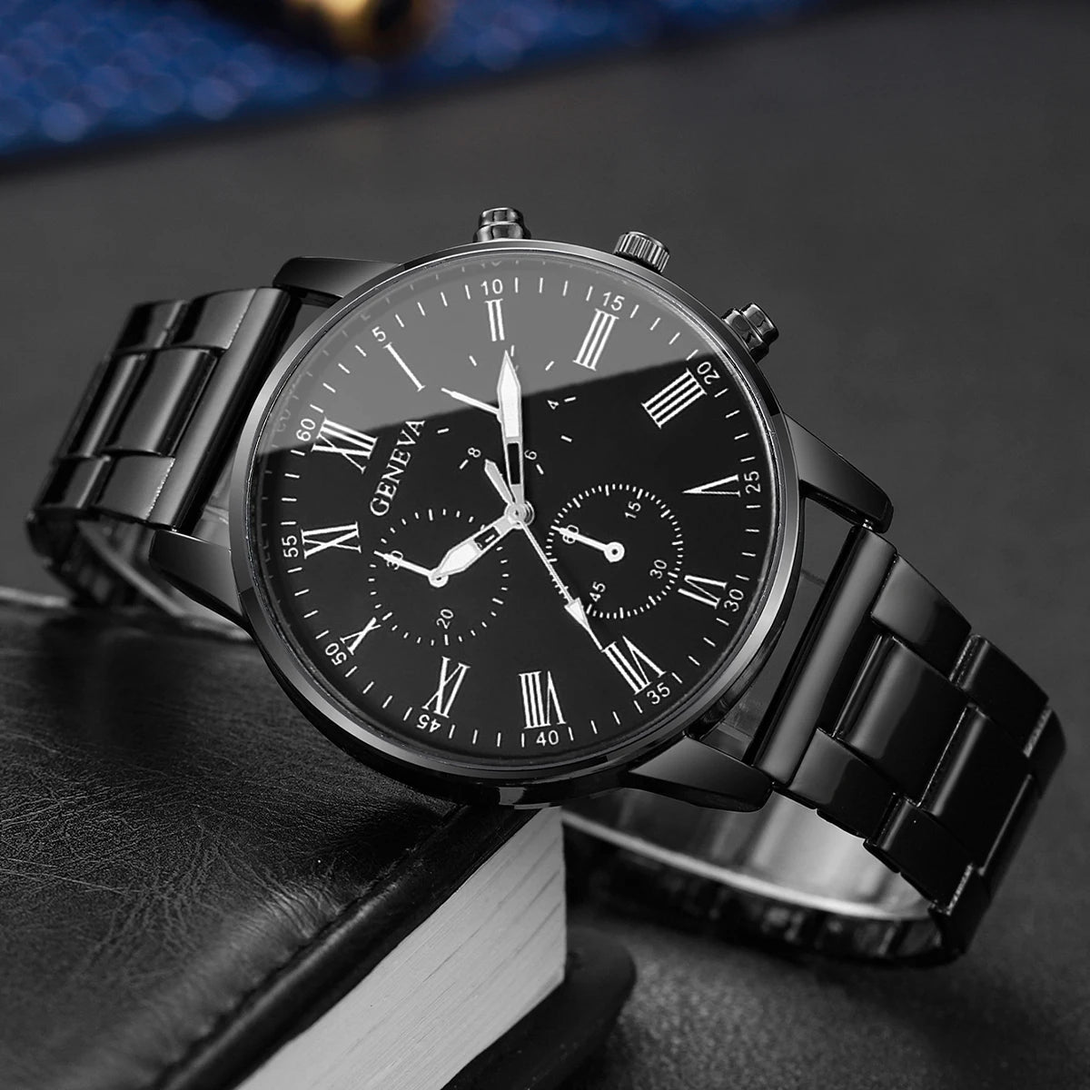 Relojes de negocios a la moda para Hombre, Reloj de pulsera de cuarzo de lujo para Hombre, Reloj negro, Reloj Masculino, Reloj para Hombre (sin caja)