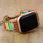 Correa de reloj Aple de piedra Natural, pulsera de pulsera con cuentas bohemias de 38mm/45mm para reloj inteligente Iwatch Series 7, accesorios