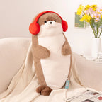 Sello de auriculares de dibujos animados de alta calidad, lontra marina, juguete de peluche, bola, cojín redondo, almohada para niños, regalo de cumpleaños, siesta escolar y sueño