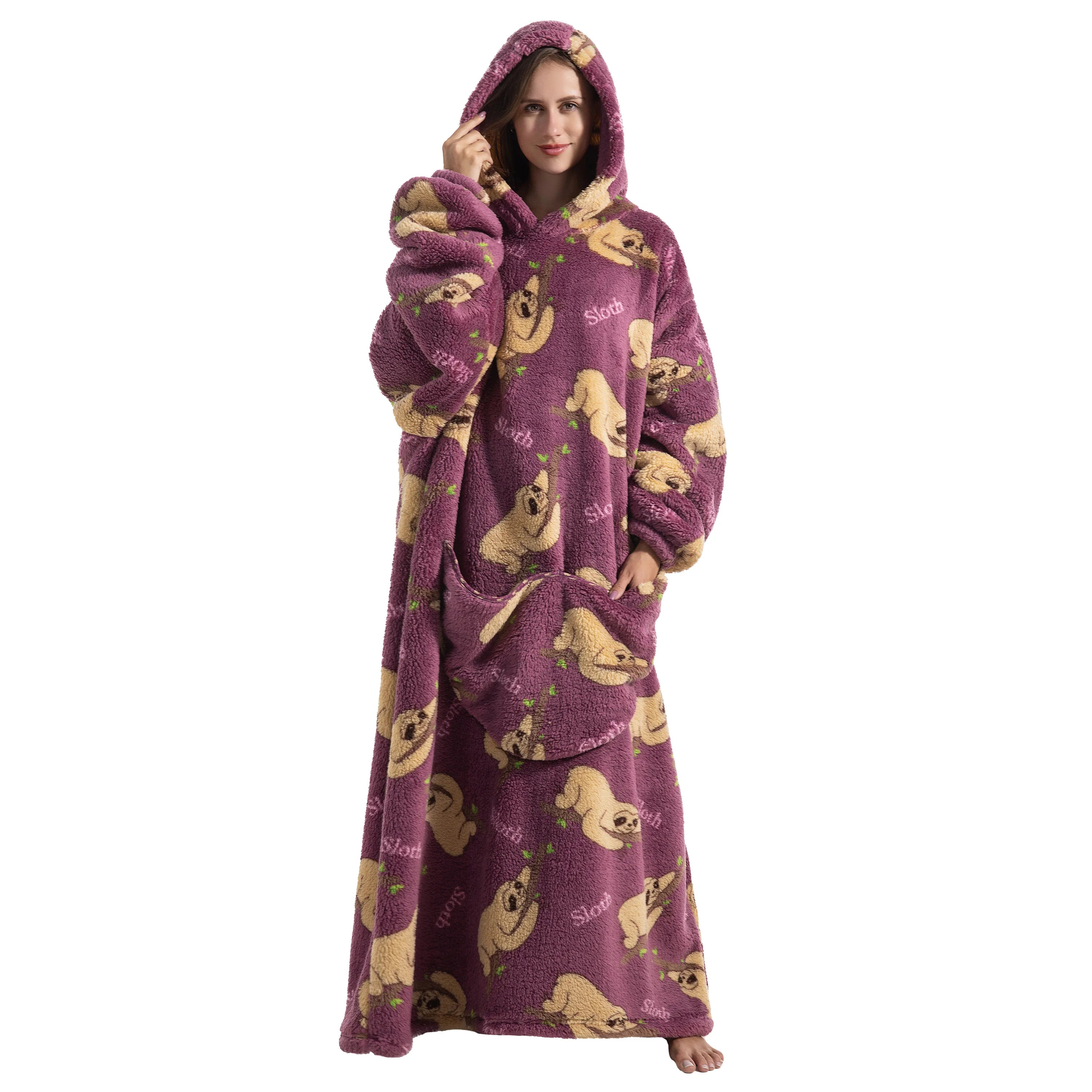2023 nueva manta usable de TV de gran tamaño Extra larga cálida lana de felpa invierno Sherp Sudadera con capucha hombres mujeres sudadera suave regalos