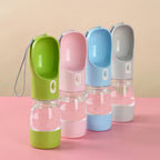 Dispensador portátil de botellas de agua para perros 2 en 1, alimentador de agua y comida para mascotas, cuencos para caminar al aire libre, senderismo, para gatos pequeños y perros