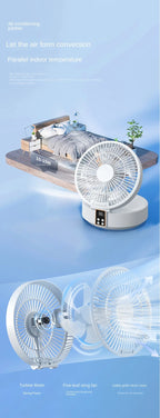Ventilador portátil con Control remoto para colgar en la pared, ventilador plegable eléctrico recargable por Usb, luz nocturna, Enfriador de aire para el hogar, nuevo, 2023