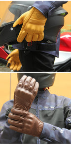 Guantes de Moto transpirables para motocicleta, Guantes de cuero para Motocross, Guantes de ciclismo para motorista, Guantes para montar en Moto con pantalla táctil