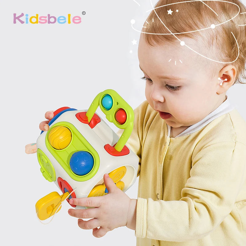 Cubo ocupado para niños pequeños, juguete de actividades sensoriales Montessori, tablero ocupado, en 1 10, cubo Fidget, autismo, aprendizaje, juguetes de viaje, regalos para bebés