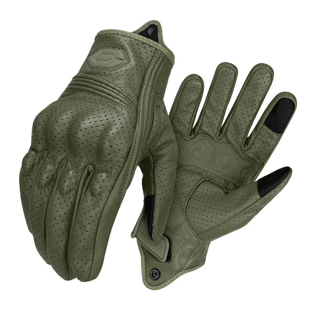 Guantes de Moto transpirables para motocicleta, Guantes de cuero para Motocross, Guantes de ciclismo para motorista, Guantes para montar en Moto con pantalla táctil