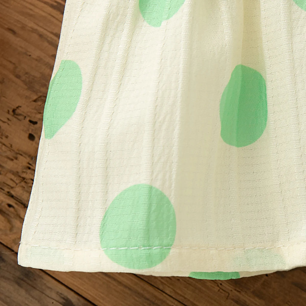 Conjunto de 2 piezas para niñas pequeñas, Top y pantalones cortos sin mangas con lazo de lunares de estilo coreano, traje informal de algodón de verano para bebés recién nacidos para jugar