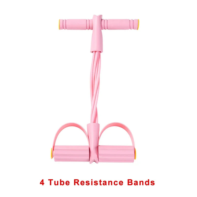 Tensor de banda de resistencia de 4 niveles con asas antideslizantes - Equipo de fitness en casa para entrenamiento muscular abdominal Yoga abdominal