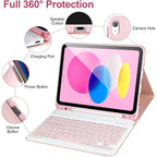 Funda con teclado para iPad de 10. a generación 2022, 10,9 pulgadas, funda con teclado Bluetooth desmontable para iPad 11 11 pulgadas A16 2025 con portalápices