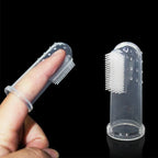 Cepillo de dientes súper suave para mascotas, cepillo para perros de peluche, herramienta para el cuidado de los dientes del sarro del mal aliento, limpieza de perros y gatos, suministros para mascotas de gel de sílice